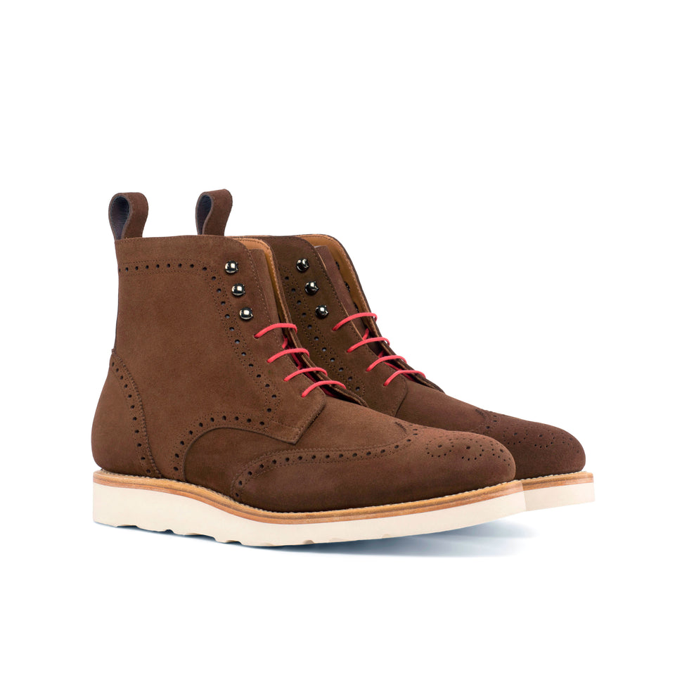 Military Brogue Med Brown Lux Suede