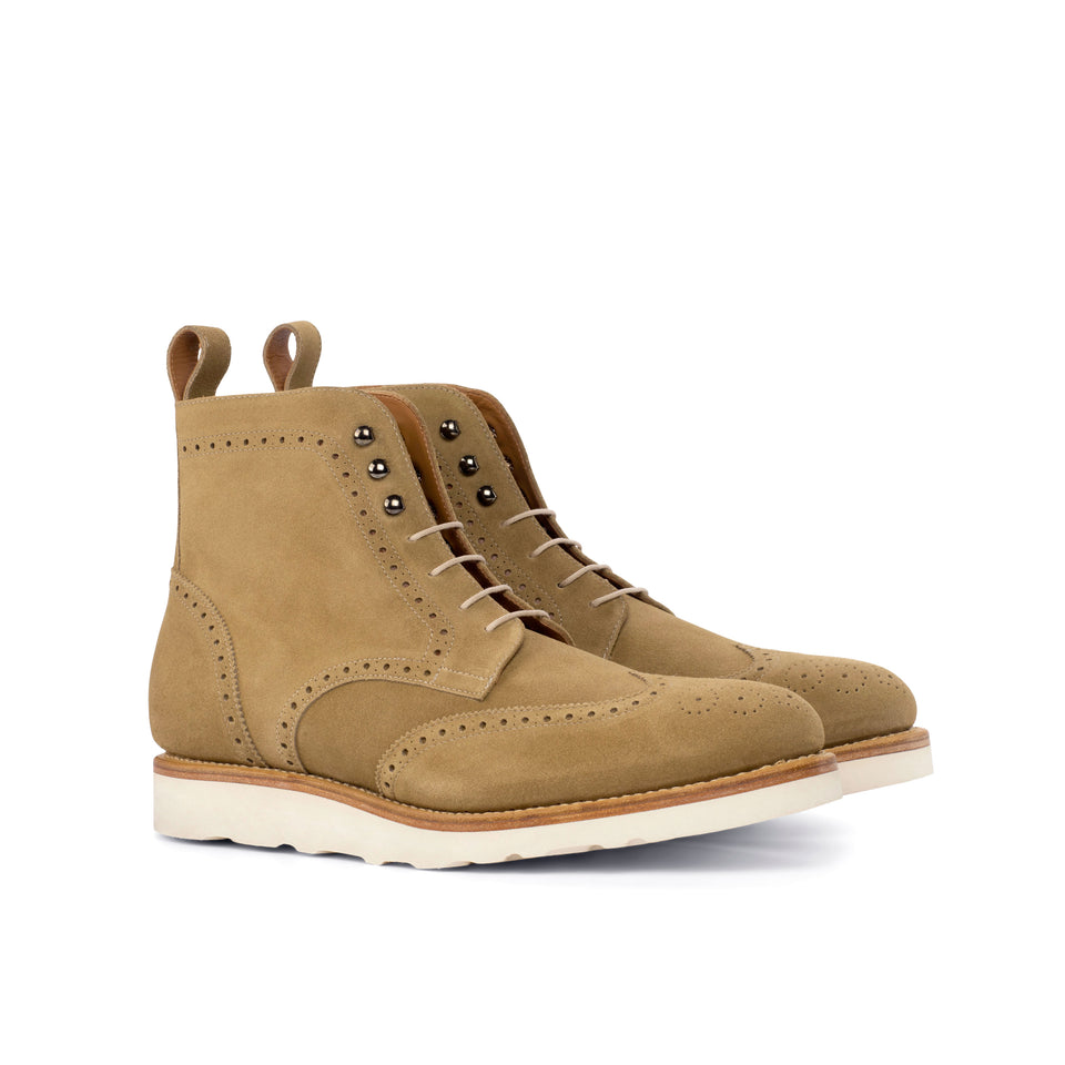 Military Brogue Camel Lux Suede